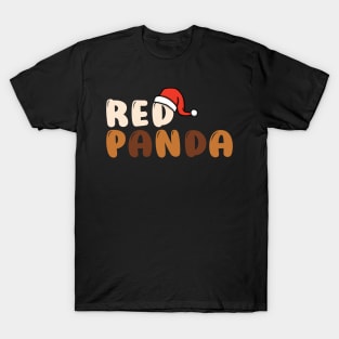 Christmas Red Panda Typography T-Shirt